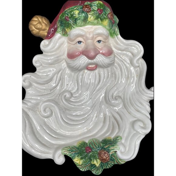 Vintage Unbranded Ceramic Decorative Santa Wall Decoration/Candy Dish - Picture 2 of 7